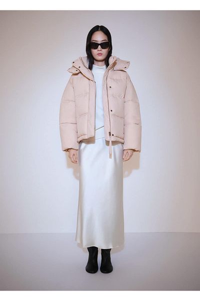 MANGO Woman Short Quilted Anorak with Hood