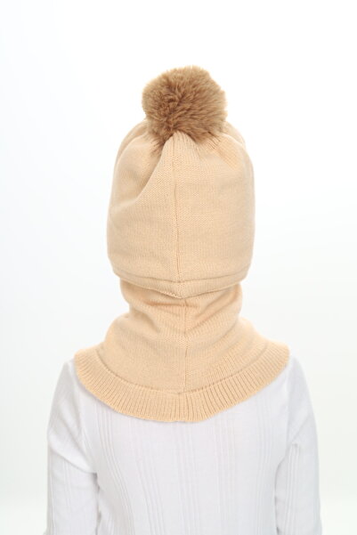 Sevimli 4-10 Years Girl's Beanie Neck Collar Snow Mask