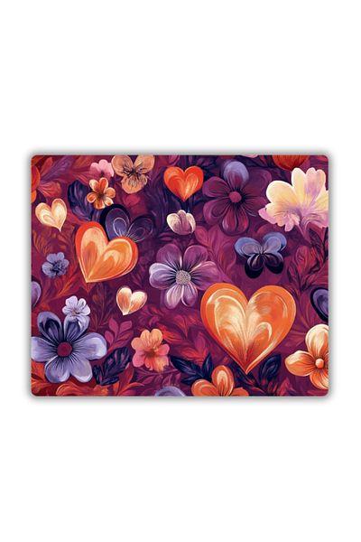 lili hediyelik Hearts and Flowers Printed Mouse Pad 18X22 cm