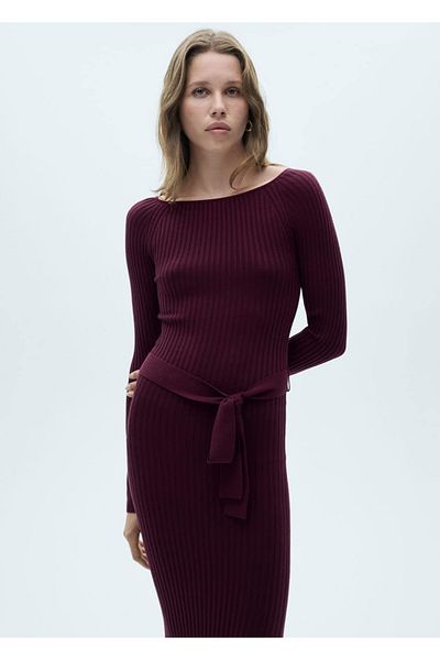 MANGO Woman Rochie cu nervuri