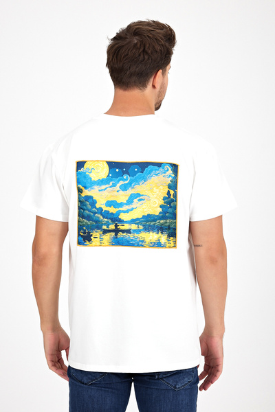 Butikgiz Ανδρικό μπλουζάκι με κανονική εφαρμογή με προσαρμοσμένο τύπωμα τεχνητής νοημοσύνης 100% βαμβάκι