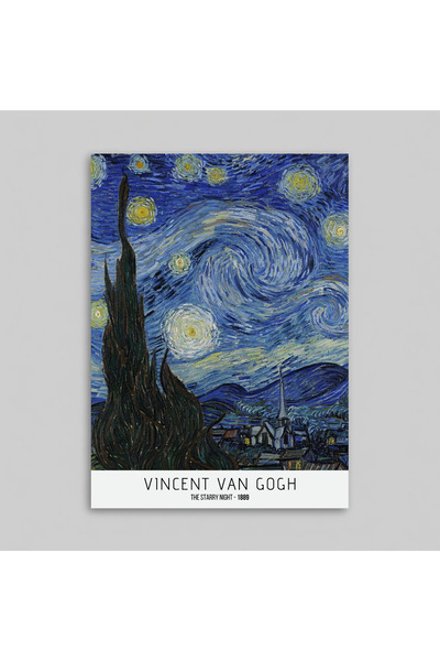 Orendart VINCENT VAN GOGH - THE Starry Night Çerçevesiz Tasarım Poster