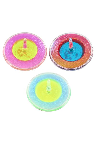 TOYFEST Colorful Glitter Sensory Fidget Plastic Spinning Top - Stress Relief, 1 Piece
