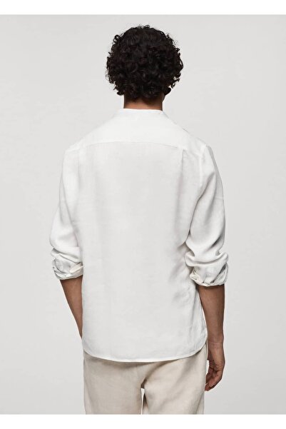 MANGO Man Hakim yakalı %100 keten gömlek