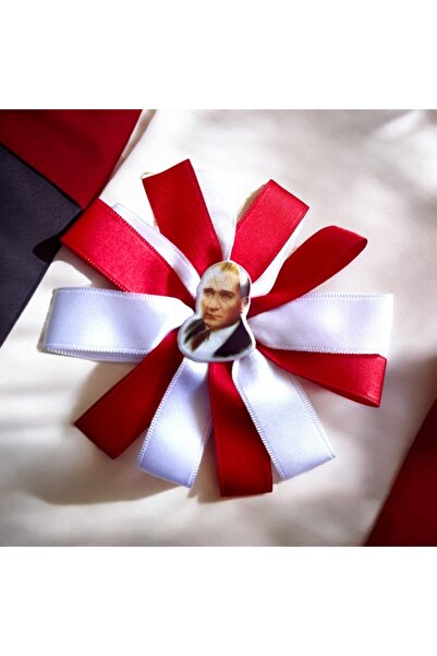 alsaccessories Portretul Ataturk rosu si alb pentru femei/fata Scrunhie - Cat...