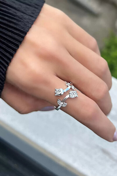 MODA خاتم قابل للتعديل مزين بالأحجار