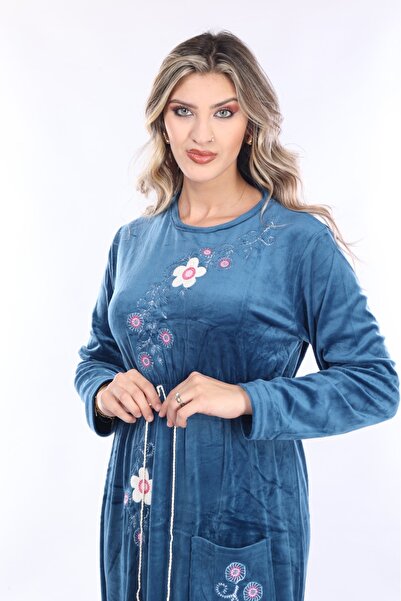 mervemoda ЖІНОЧА ОКСАМИТОВА СУКНЯ З ДОВГИМ РУКАВОМ