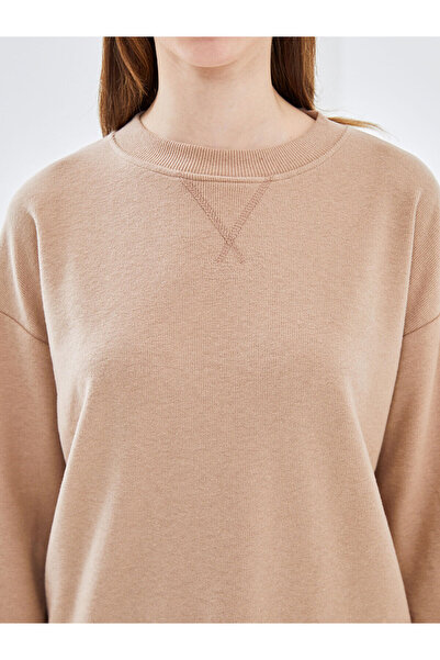 LC Waikiki LCW Modest Kahverengi Bisiklet Yaka Dokulu Kadın Tunik