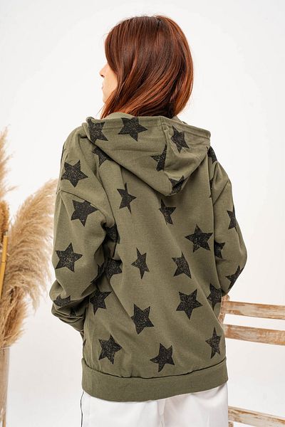AtegeWear Y2K Haraajuku Oversize Star Λεπτομερής Trend Ζακέτα/Φούτερ Χακί