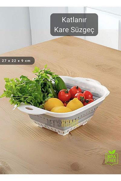 Jet's Home Bpa Free Square Strainer - Pasta and Vegetable Strainer, 27X22X9 cm
