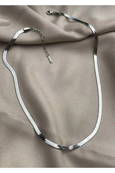 Wellumin Yüksek Kalite Kararmaz 316L Çelik İtalyan Ezme Gümüş Rengi Yassı Zin...