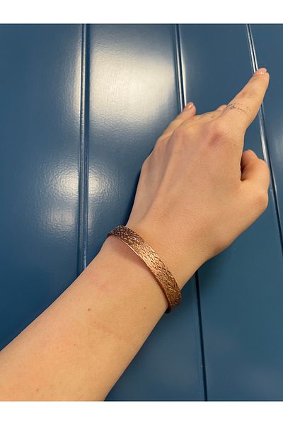 Sevilgülgünfinecrafts Pure Copper Crushed Bracelet - Notated and Non-Tarnish