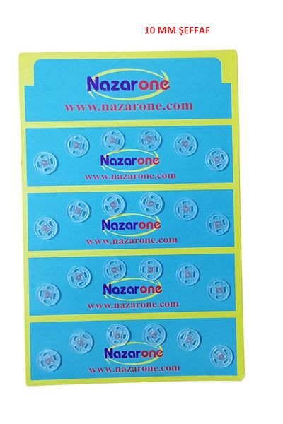 Kezban Tekstil 10mm 24 Pcs Clear Plastic Snap Button