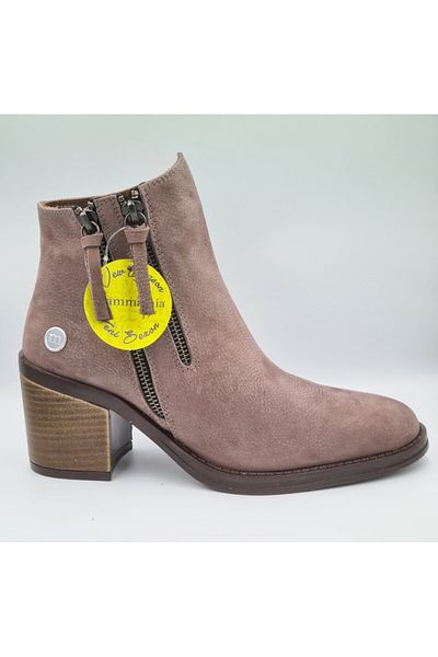Mammamia D24KB-1885 Mink Nubuck Leather - Θερμική εσωτερική επένδυση με φερμουάρ στο πλάι 7cm Γυναικείες κλασικές μπότες με τακούνι