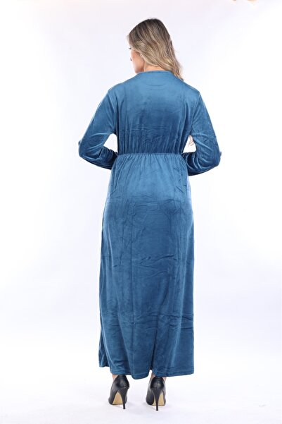 mervemoda ЖІНОЧА ОКСАМИТОВА СУКНЯ З ДОВГИМ РУКАВОМ