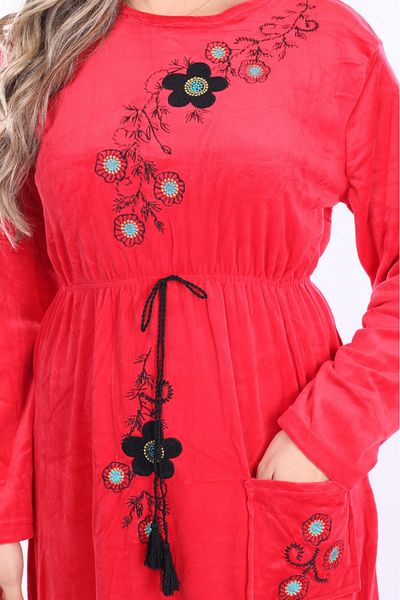 mervemoda ROCHIE DE CATIF DE DAMĂ MÂNECĂ LUNGĂ