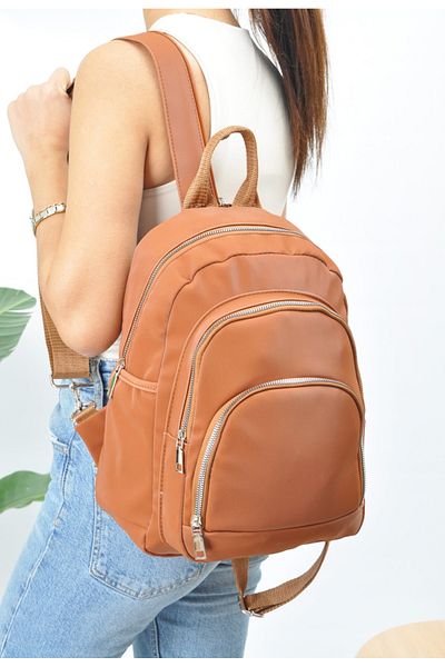 Uniquerrs Unisex Αδιάβροχο σατέν συνθετικό δέρμα σακίδιο καθημερινής χρήσης