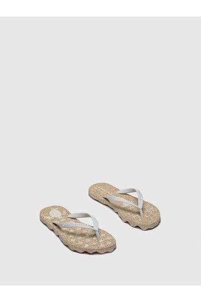 Asportuguesas Turtle Patterned White Rubber Strap Flip-Flops
