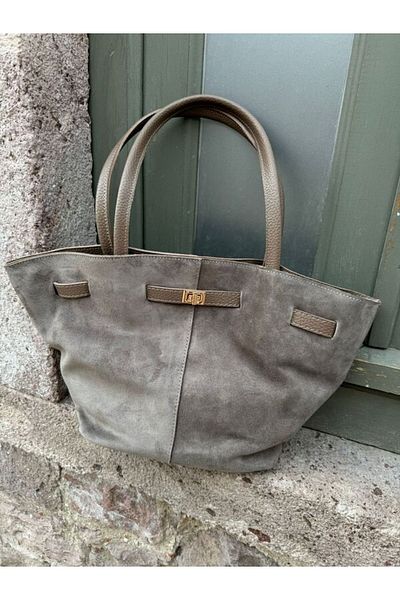SELVİ Women's New Season Suede Drawstring Lining Detailed Strap Hand and Shoulder Bag