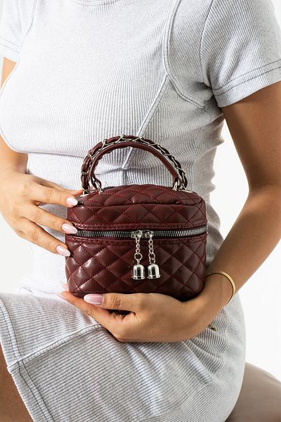 Daj Company Geantă de mână și de umăr pentru femei, cu curea cu lanț, cu design elegant, de dimensiuni mini