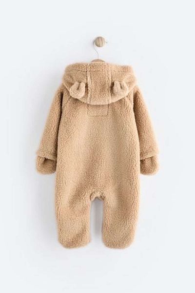 Next Baby Brown Borg Lined Astronaut Jumpsuit