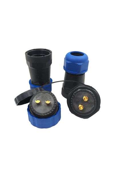 Go İthalat SD28 WATERPROOF 28 MM 2 PIN MALE-FEMALE STRAIGHT CABLE CONNECTOR (4744)