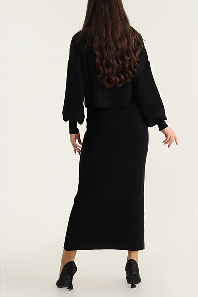Butik Şenel Knitwear Crop Top and Dress Set