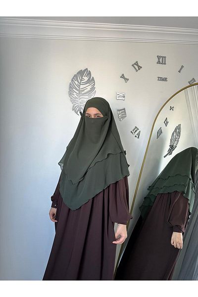 yusracollectionn 3-Layer Hijab Chiffon with Souffle Veil