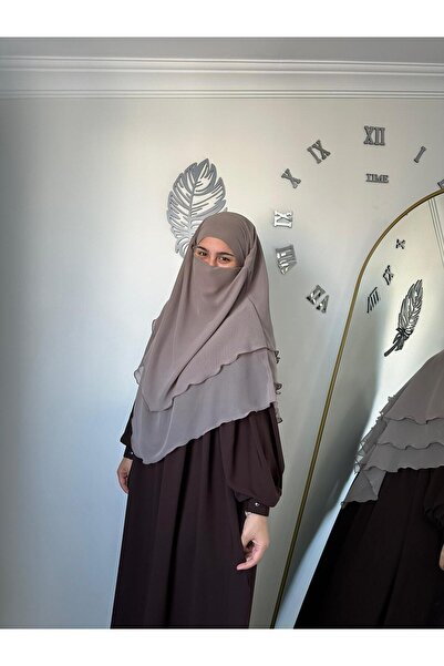 yusracollectionn Tesettür 3 Katlı Şifon Sufle Hazır Peçeli