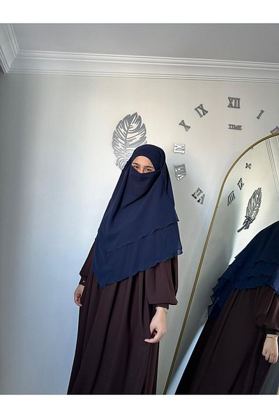 yusracollectionn Sufleu din șifon hijab cu 3 straturi cu voal