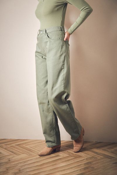 Fulla Moda Palazzo Jean με αγκράφα στη μέση με φερμουάρ