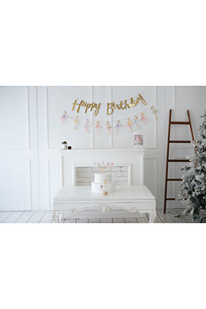 Partifabrik مجموعة زينة حفلات أعياد الميلاد المكونة من 4 قطع بطابع راقصة الباليه