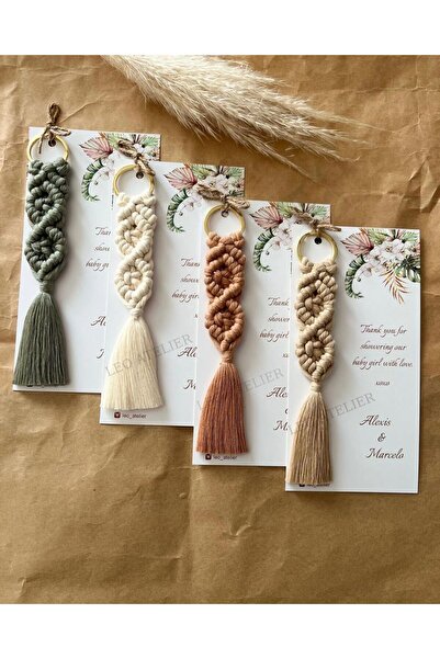 macramelina El Örmesi Makrome Anahtarlık Düğün Kına Söz Sünnet Nişan Için Hed...