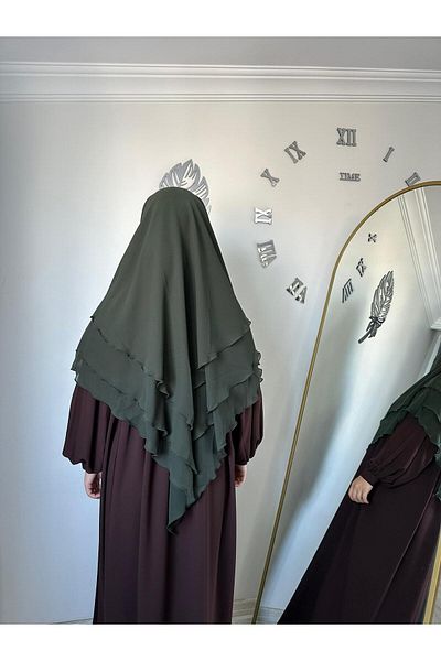yusracollectionn 3-Layer Hijab Chiffon with Souffle Veil