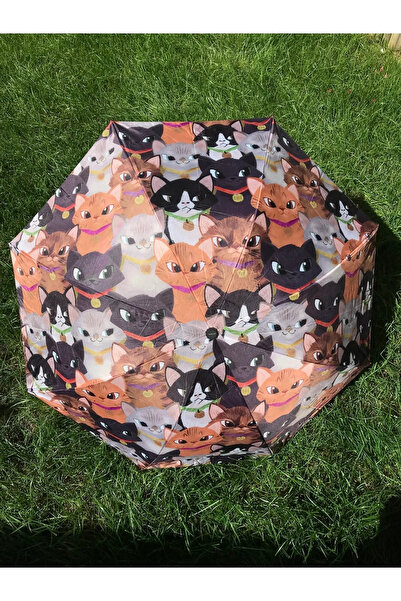 Bosile Unısex Kedicik Desen Şemsiye