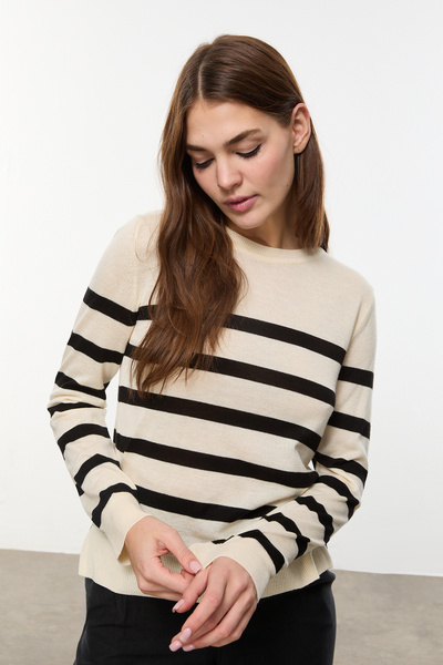 Mudo ÇİZGİLİ BİSİKLET YAKA TRİKO KAZAK