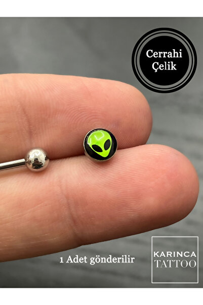 Karınca Piercing Alien Uzaylı Dil Piercing (cerrahi çelik)