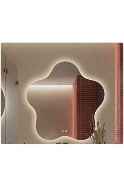 Home Dokunmatik asimetrik kesim ledli makyaj banyo tuvalet aynası