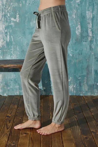 VERA LİFE French Velvet Pajamas for Women - Soft Ankle Cuff, Elastic Pockets, Joger Tracksuit Single Bottom