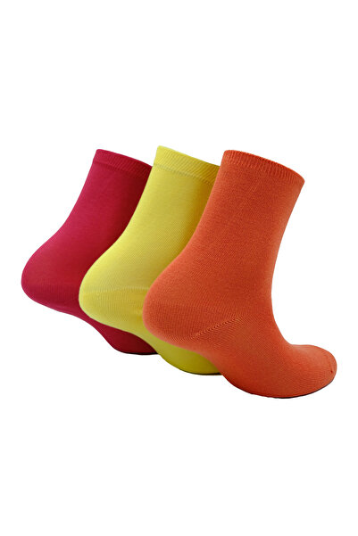 Bambuleyyo Çorap Kadın Bambu Turuncu Sarı Kırmızı Çorap 3'lü Paket (Beden 36-...