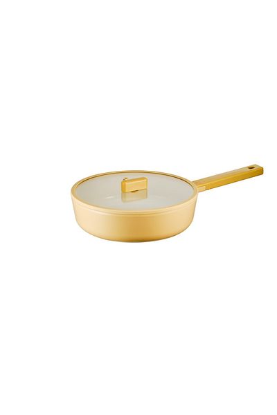 NEOFLAM ,hej,mini,wokpan 24cm, With Glass Lid,modern Integrated Hand,yellow
