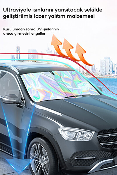 Kamardey 140 X 70 cm Foldable Car Windshield Sunshade Auto Sunshade