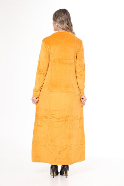 mervemoda KADIN UZUN KOL KADİFE ELBİSE