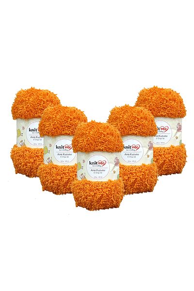 knitme 5 BUCĂȚI PĂTURĂ HIRKĂ DIN LANA CU MAMĂ TRICOTAT DE MÂNĂ 100 GR. 100 MT.