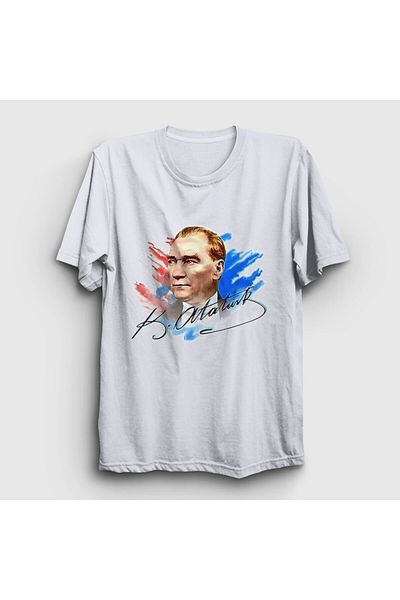 Presmono Unisex Λευκό 19 Μαΐου 29 Οκτωβρίου 23 Απριλίου Signature T-Shirt Ataturk 501450 ττ