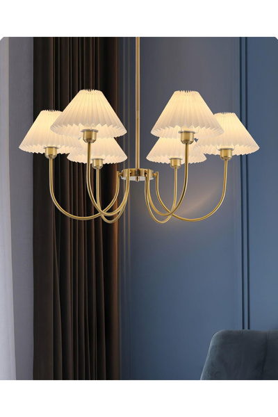 burenze Modern Diana Tasarım Umbrella Sarkıt Avize 6 Kollu Eskitme Gold Sarı