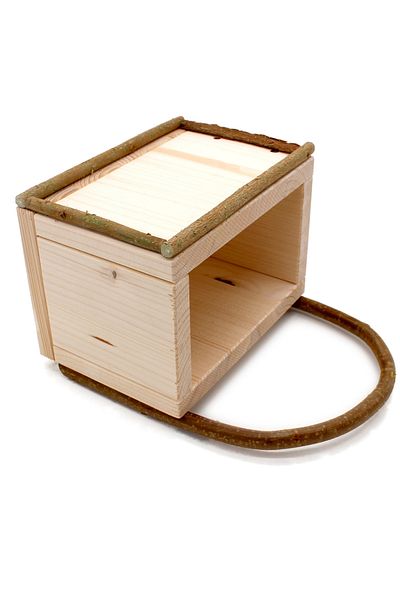 Alyones Bird Nest with Rings - Natural Wood Seat and Shelter, Presents Comfortable Rest for Birds