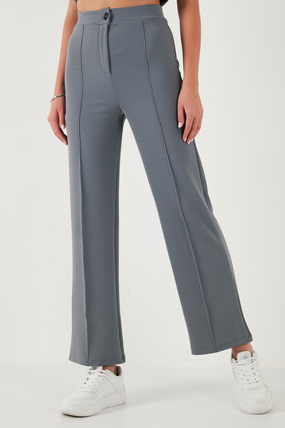 Lela Standard Fit High Waist Straight Leg Trousers Pant 5865972