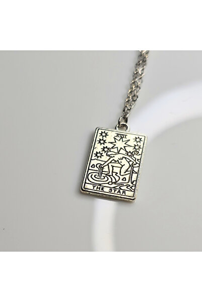 Atelier Nui The Star Charm Kolye / Tarot Yıldız Kartı Çelik Kolye Ay yıldızlı...