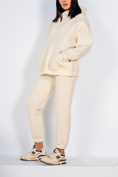 ruNadeS Γυναικείο σετ αθλητικής φόρμας με χαλαρή εφαρμογή με παλτό με τσέπες καγκουρό - Walking